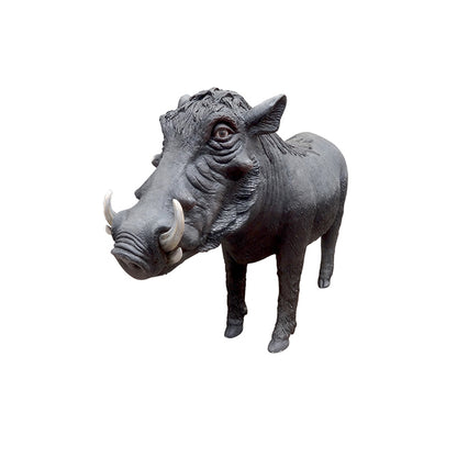 Black Warthog Life Size Statue