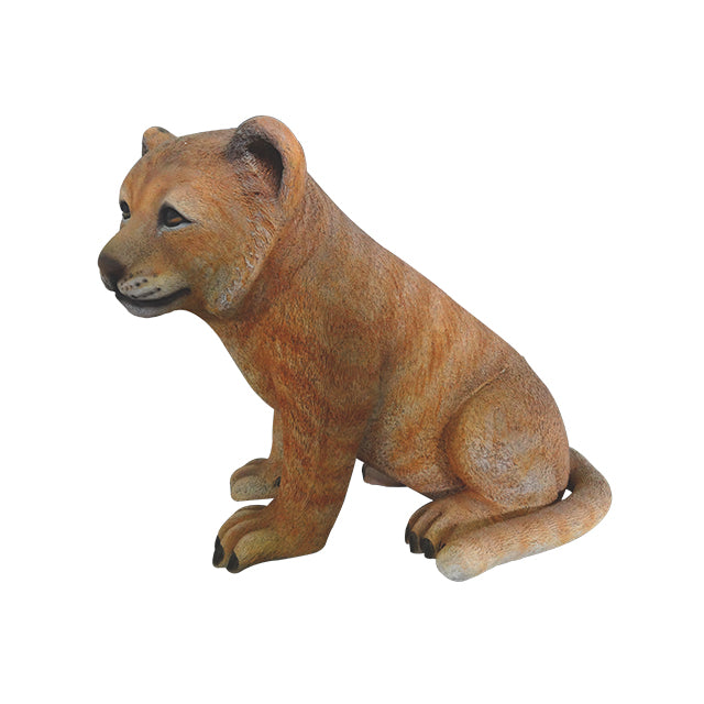 Lion Cub Sitting Life Size Statue