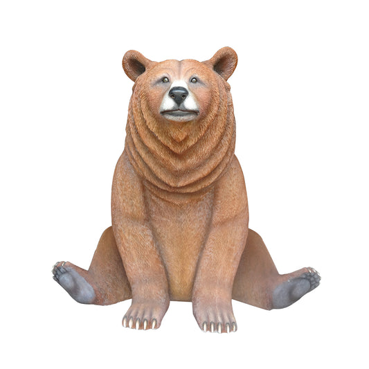 Brown Bear Sitting Life Size Statue