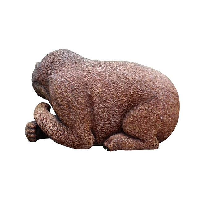 Brown Grizzly Bear Bench Life Size Statue