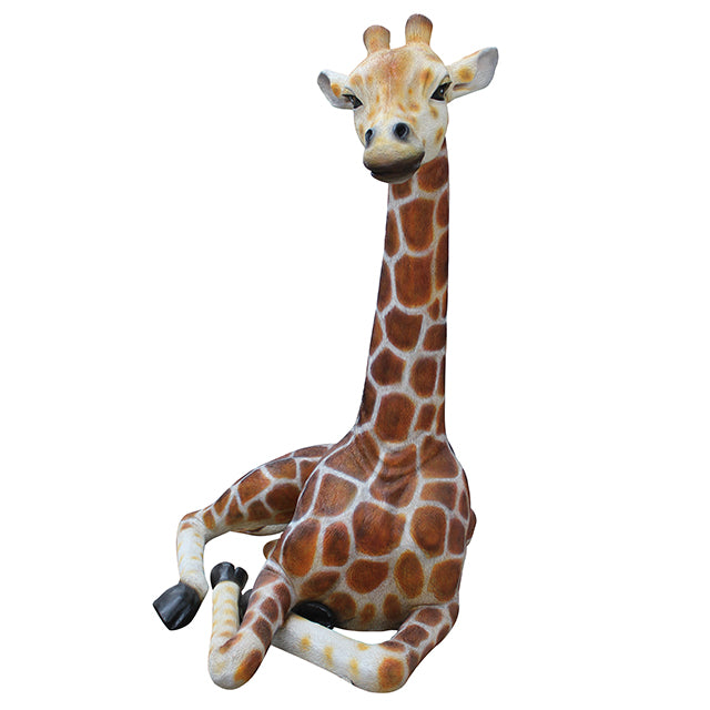 Baby Giraffe Laying Life Size Statue