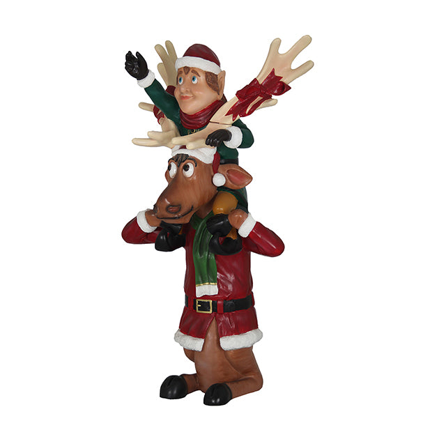 Elf Babbo And Reindeer Blitzen - LM Treasures 