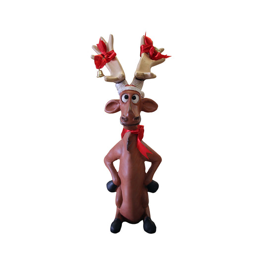 Reindeer Dasher Sitting Up Life Size Statue