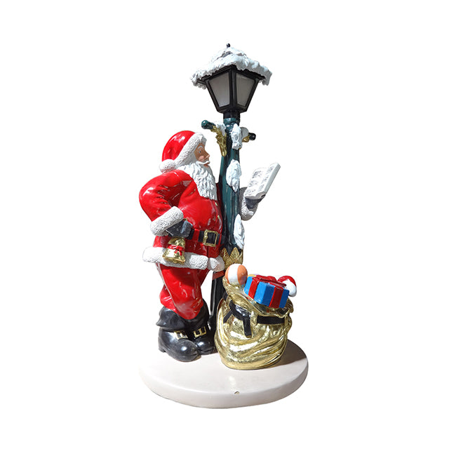 Light Post Santa Bell And Sack With Base - LM Treasures 