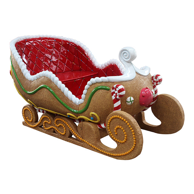Gingerbread Sleigh Over Sized Statue