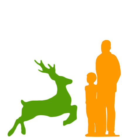 Santa's Reindeer Life Size Statue