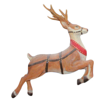 Santa's Reindeer Life Size Statue