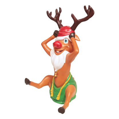Reindeer Rudolph Santa Life Size Statue