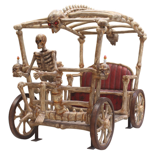 Skeleton Carriage 2 Seater Photo Op Statue