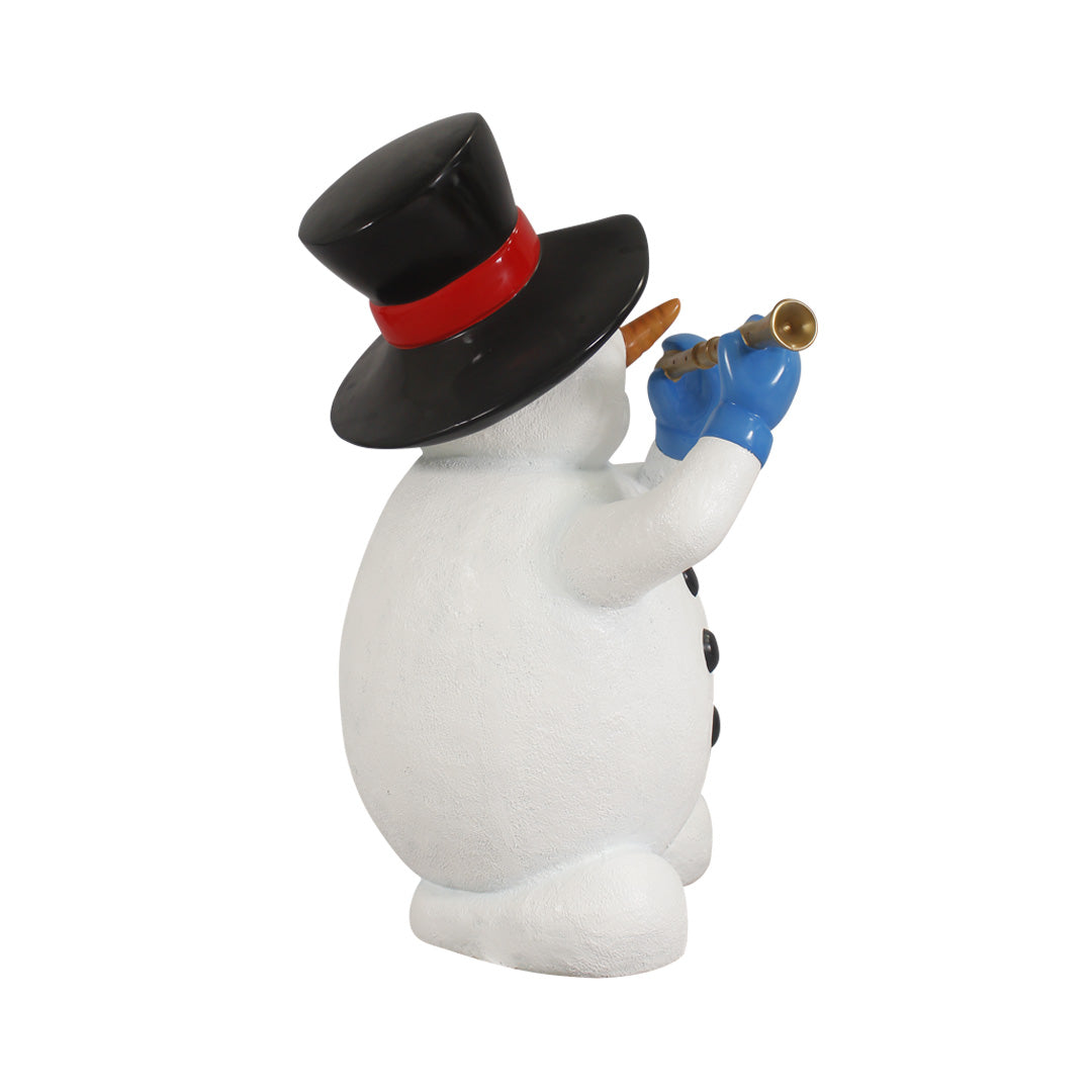 Snowman Playing Flute Life Size Statue