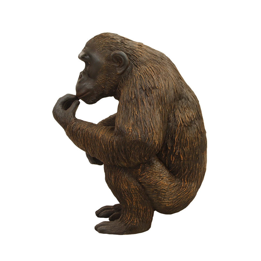 Chimpanzee Eating Life Size Statue