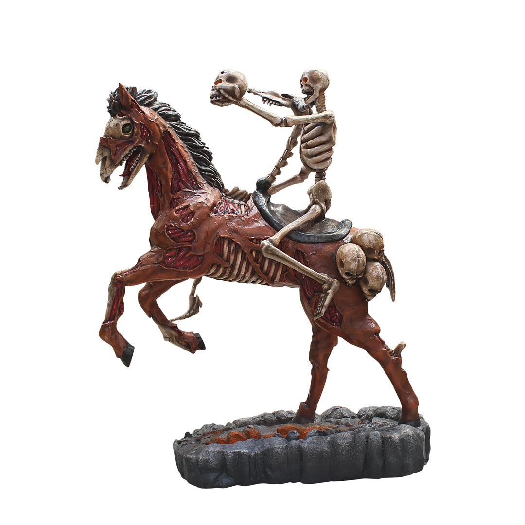 Skeleton Undead Rider And Horse Life Size Statue