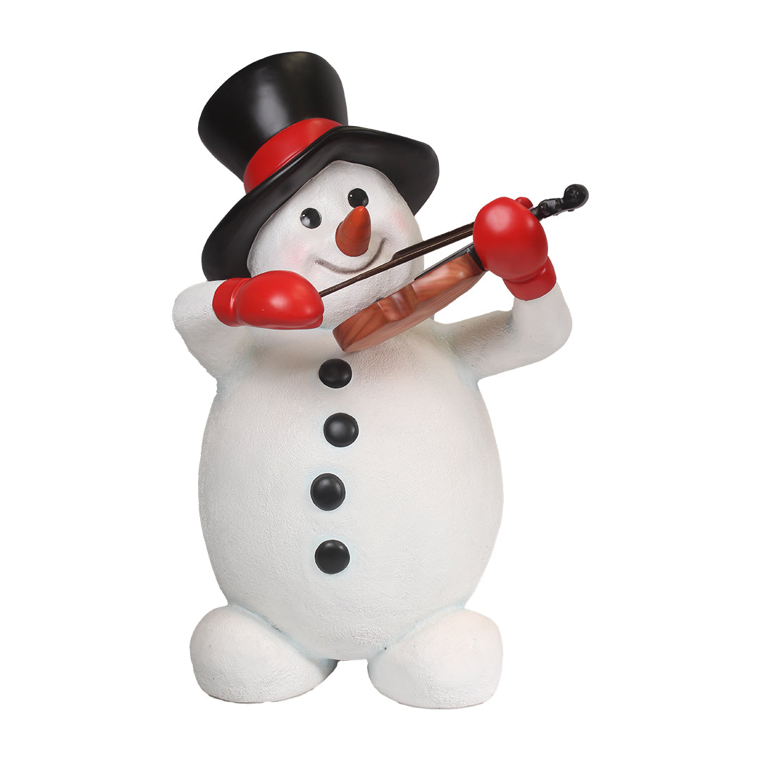 Snowman Playing Violin Life Size Statue