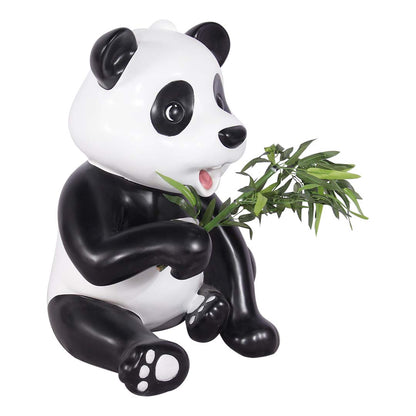 Panda Bear Cub Eating Life Size Statue