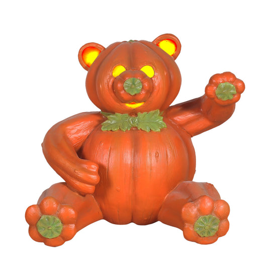 Pumpkin Bear Sitting Light Over Sized Statue