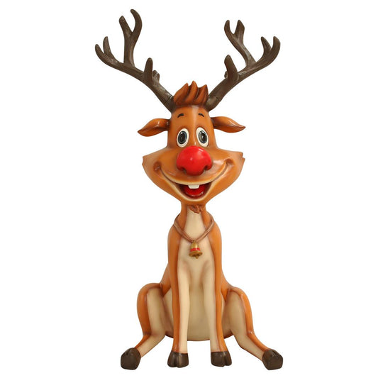 Reindeer Rudolph Sitting Life Size Statue