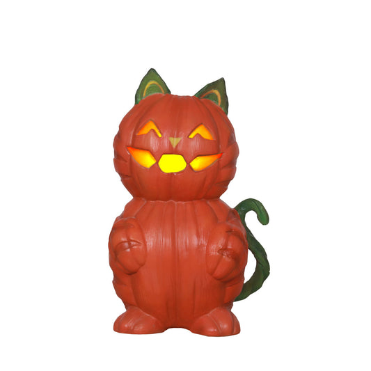 Pumpkin Cat Light Over Sized Statue