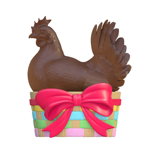 Chocolate Hen In Easter Basket Over Sized Statue