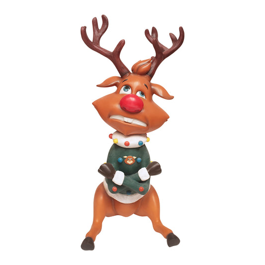 Reindeer Rudolph In Sweater Life Size Statue