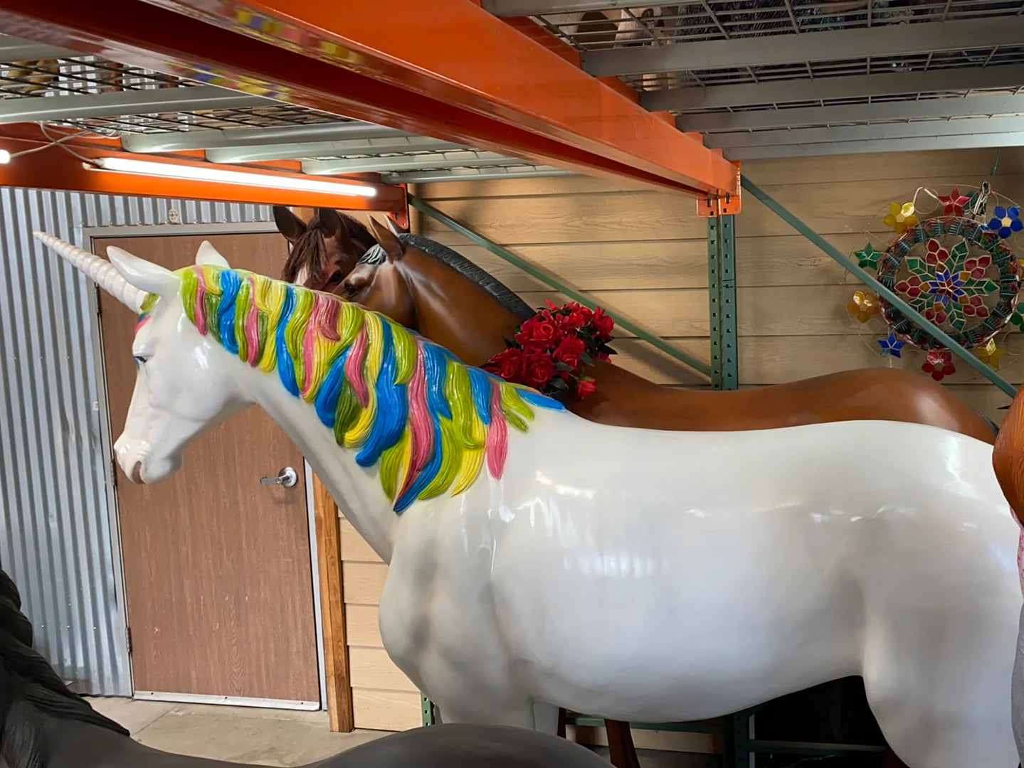Rainbow Unicorn Life Size Statue - LM Treasures Life Size Statues & Prop Rental