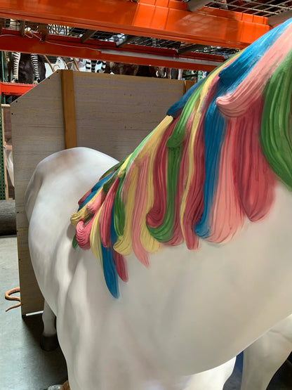 Rainbow Unicorn Life Size Statue - LM Treasures 