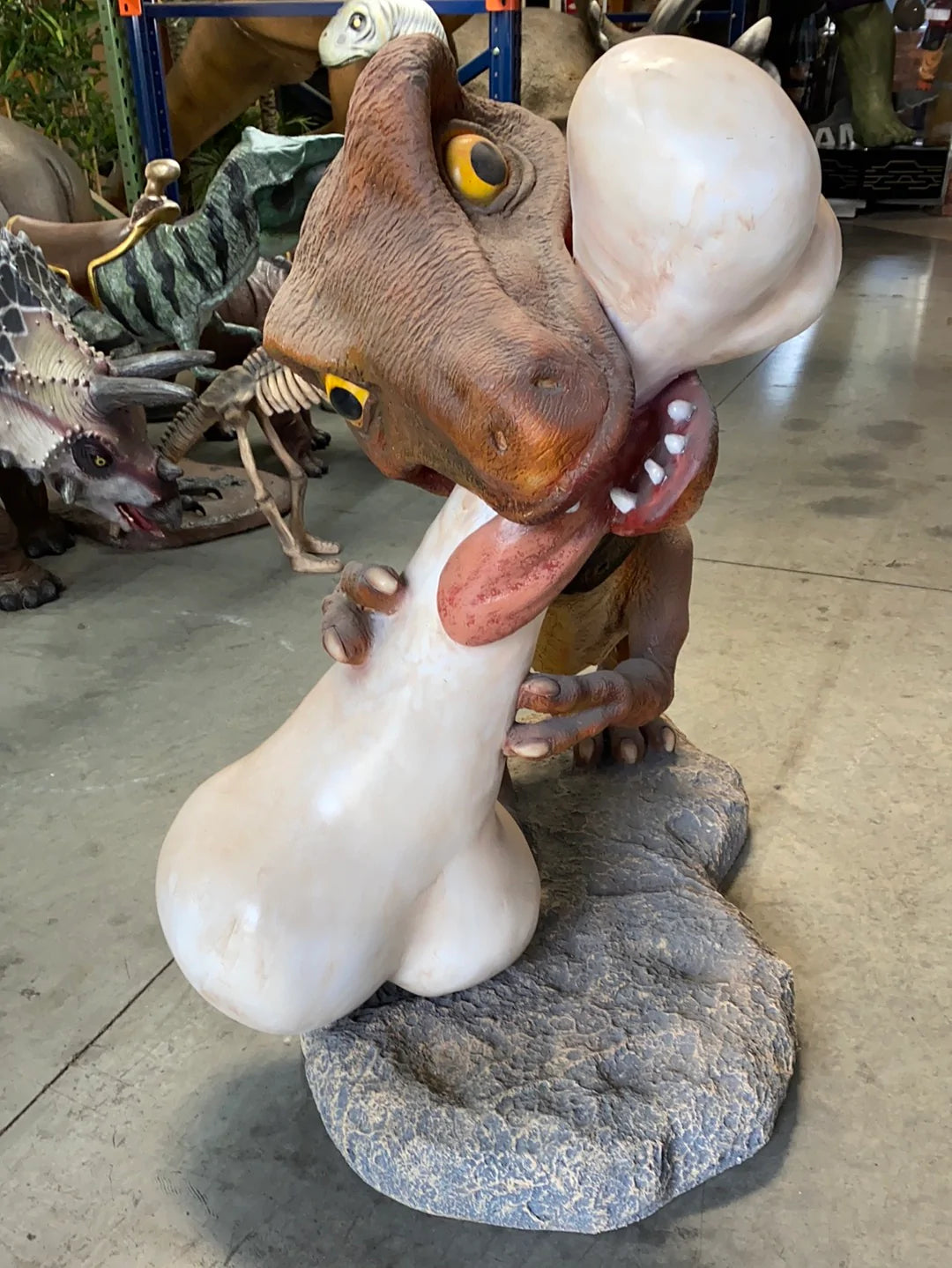 Baby Comic T-Rex Dinosaur Life Size Statue - LM Treasures Life Size Statues & Prop Rental