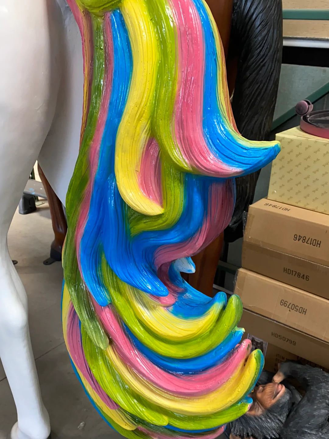 Rainbow Unicorn Life Size Statue - LM Treasures Life Size Statues & Prop Rental