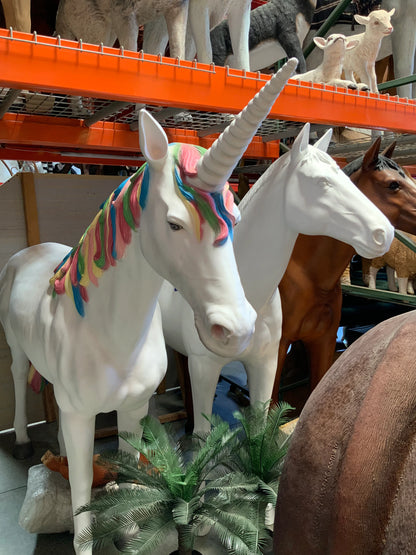 Rainbow Unicorn Life Size Statue - LM Treasures 