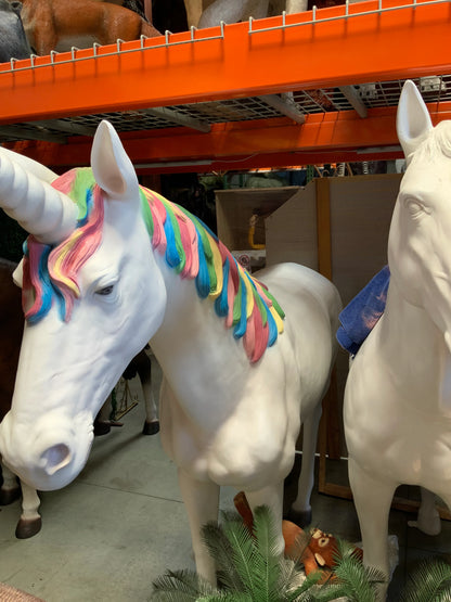 Rainbow Unicorn Life Size Statue - LM Treasures 