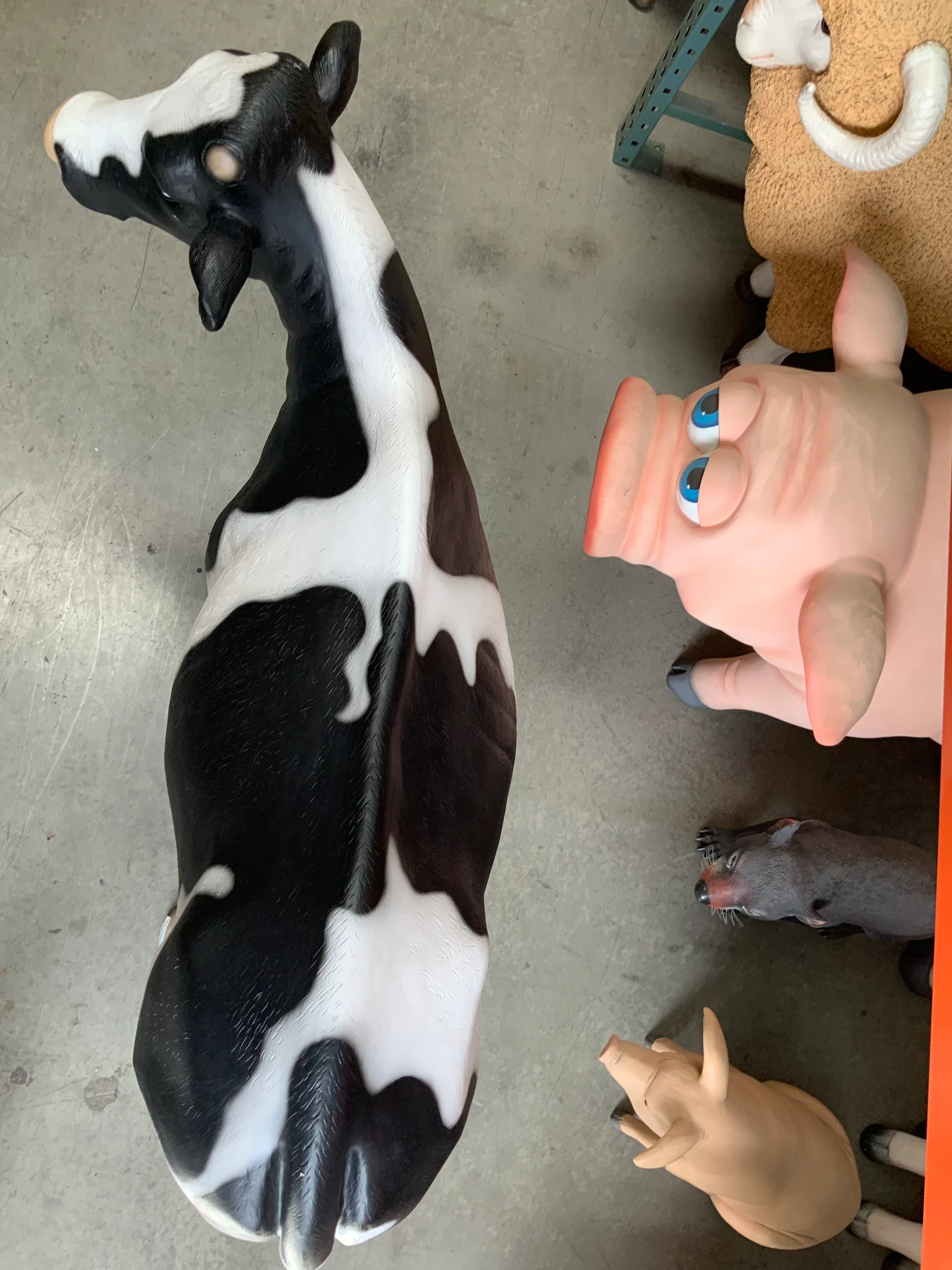 Large Baby Holstein Cow Life Size Statue - LM Treasures 