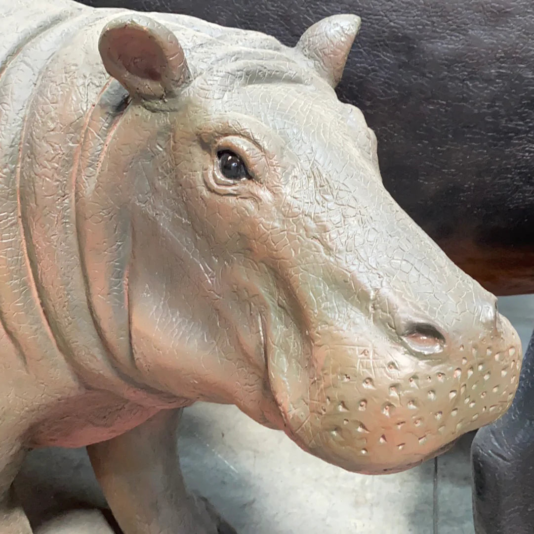 Gray Baby Hippo Life Size Statue - LM Treasures Life Size Statues & Prop Rental
