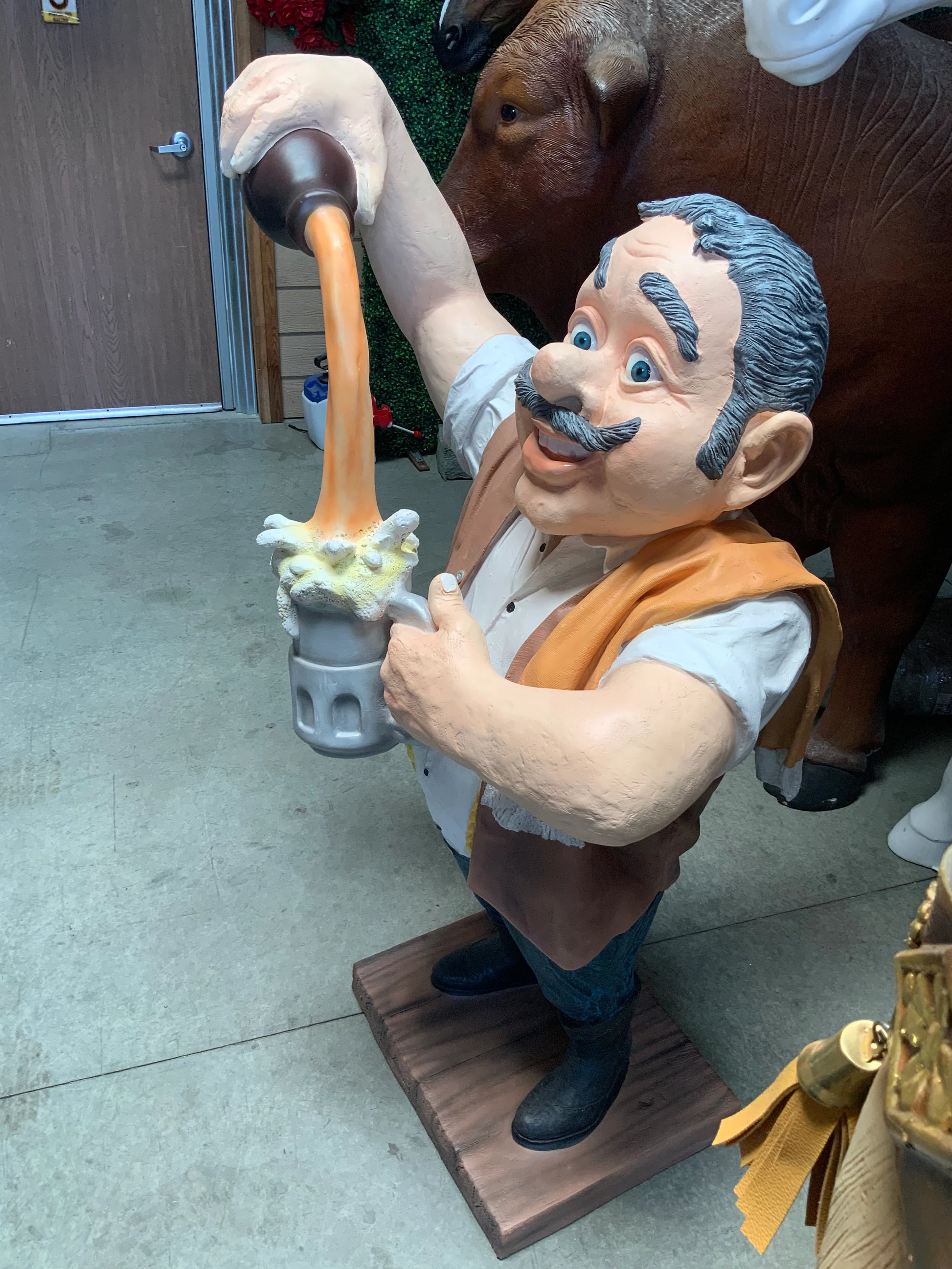 Cowboy Bartender Life Size Statue - LM Treasures 