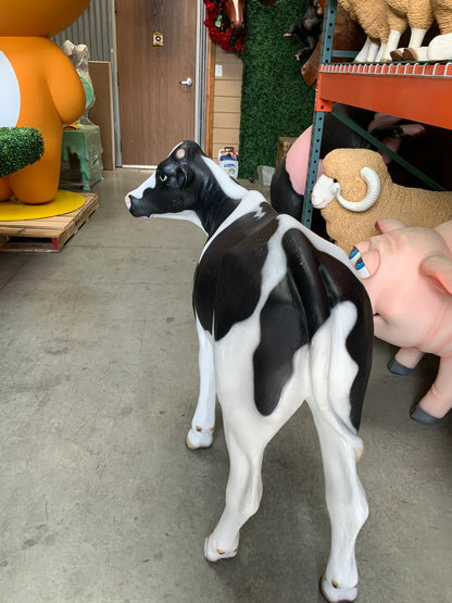Large Baby Holstein Cow Life Size Statue - LM Treasures 