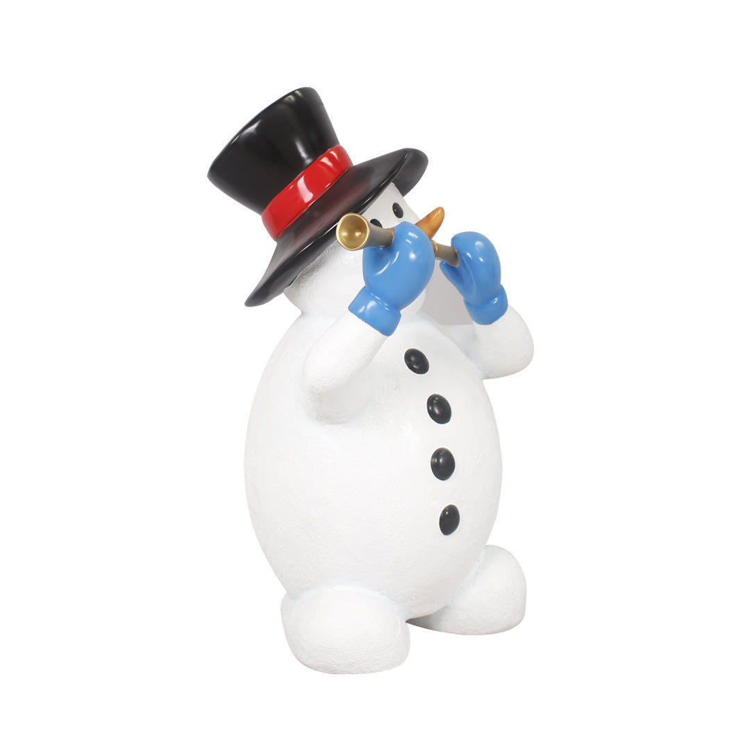 Snowman Playing Flute Life Size Statue