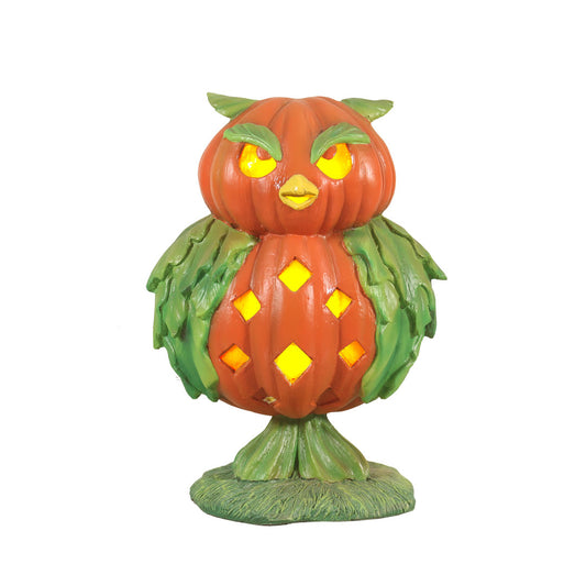 Pumpkin Owl Light Over Sized Statue