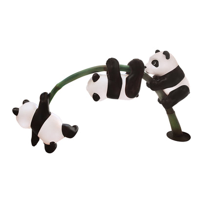 Panda Bear Cubs On Bamboo Life Size Statue