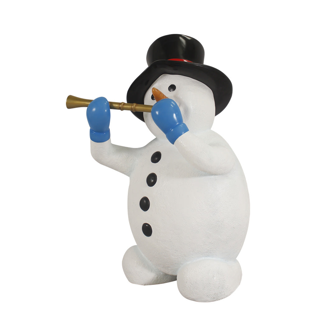 Snowman Playing Flute Life Size Statue