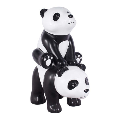 Panda Bear Cubs Playing Life Size Statue