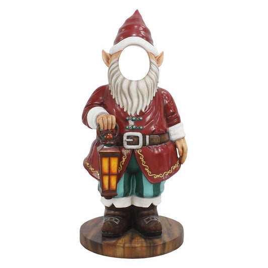 Gnome With Lantern Photo Op Statue