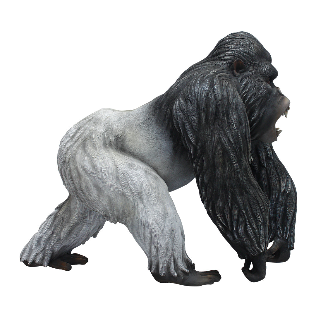 Silverback Gorilla Yelling Life Size Statue