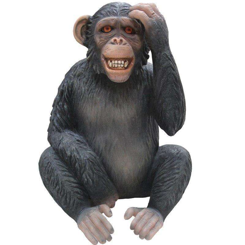 Monkey Max Chimpanzee Life Size Statue - LM Treasures 