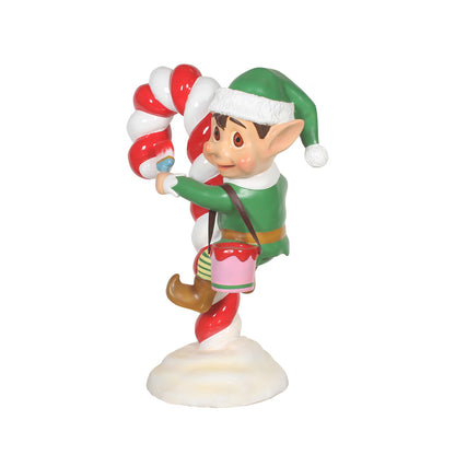 Elf On Candy Cane Life Size Statue