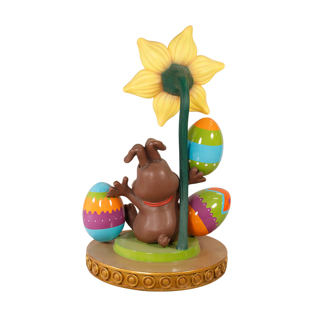 Easter Egg Flower Bunny Over Sized Statue