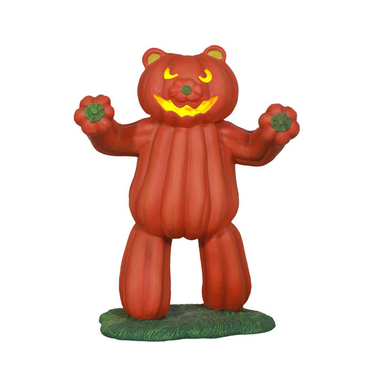 Pumpkin Bear Standing Light Over Sized Statue