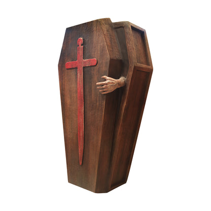 Coffin Standing Undead Over Sized Statue