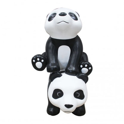 Panda Bear Cubs Playing Life Size Statue