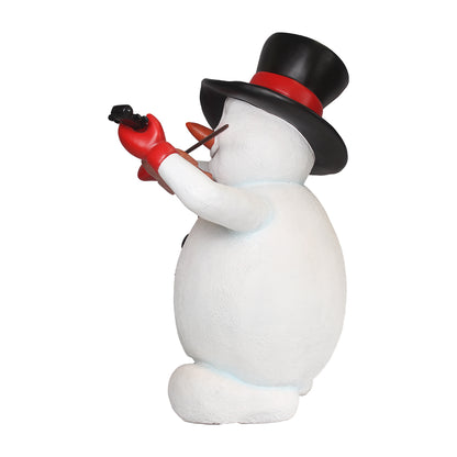 Snowman Playing Violin Life Size Statue